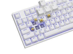 Механична гейминг клавиатура Genesis Thor 404 TKL Gateron Yellow Pro TKL RGB бяла кабелна (NKG-2070)