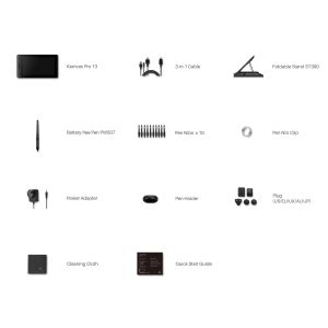 Graphic Display Tablet HUION Kamvas Pro 13, USB-C, Black/Silver