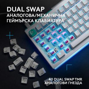 Геймърска механична клавиатура Logitech G512 X 98 - Dual Swap Analog/Mechanical Switch - White