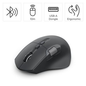 Hama “WM-900” Multi-Device Mouse, Ergonom., Radio/Bluetooth®, Battery, RGB, blk