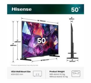Телевизор Hisense E7S Pro 50" 4K UHD QLED Smart TV
