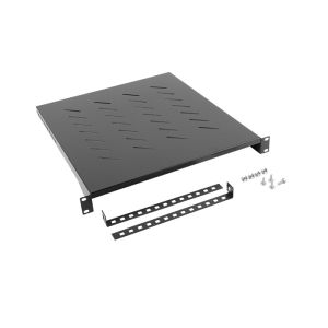 Аксесоар Lanberg 19" fixed shelf 1U / 483x500mm, max load capacity up to 25kg, black