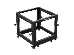 Комуникационен шкаф Lanberg open rack 19" 9U 600x600-1100 adjustable, black