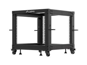 Комуникационен шкаф Lanberg open rack 19" 9U 600x600-1100 adjustable, black