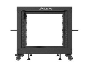 Комуникационен шкаф Lanberg open rack 19" 9U 600x600-1100 adjustable, black