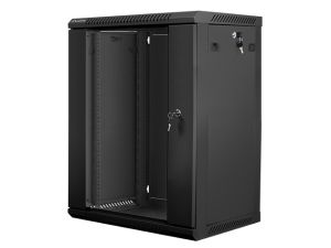Комуникационен шкаф Lanberg rack cabinet 19" wall-mount 15U / 600x450 for self-assembly (flat pack), black