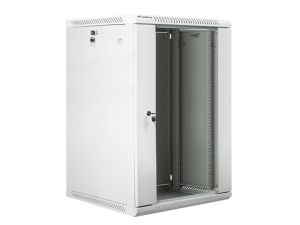 Комуникационен шкаф Lanberg rack cabinet 19" wall-mount 18U / 600x600 for self-assembly (flat pack), grey