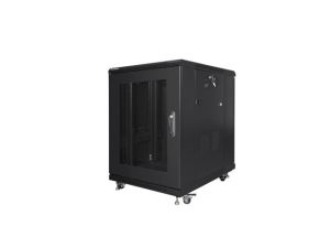 Комуникационен шкаф Lanberg rack cabinet 19" free-standing 15U/600x800 (flat pack) with mesh door black