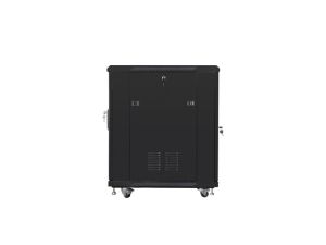 Комуникационен шкаф Lanberg rack cabinet 19" free-standing 15U/600x800 (flat pack) with mesh door black