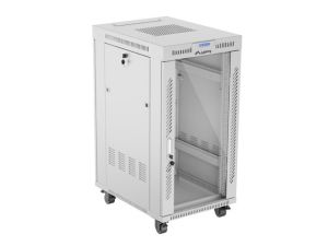 Комуникационен шкаф Lanberg rack cabinet 19" free-standing 22U/600x800 (flat pack) with glass door lcd grey v2