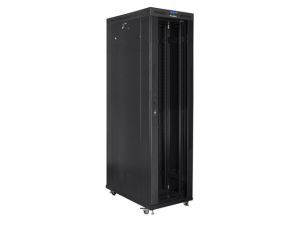 Комуникационен шкаф Lanberg rack cabinet 19" free-standing 47U/800x1200 (flat pack) with glass door lcd black v2