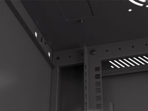 Комуникационен шкаф Lanberg rack cabinet 19" wall-mount 12U/600x450 with perforated door black (flat pack)