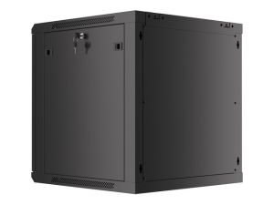 Комуникационен шкаф Lanberg rack cabinet 19" wall-mount 12U/600x600 for self-assembly with metal door black (flat pack)