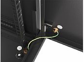 Комуникационен шкаф Lanberg rack cabinet 19" wall-mount 6U/600x450 for self-assembly with metal door black (flat pack)