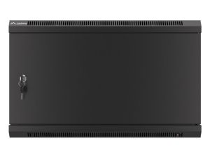 Комуникационен шкаф Lanberg rack cabinet 19" wall-mount 6U/600x450 for self-assembly with metal door black (flat pack)
