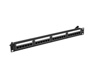 Пач панел Lanberg patch panel 24 port 1U 19" CAT.6a utp black