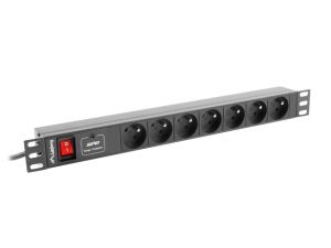 Филтър Lanberg power distribution unit (PDU) 19"1U 10A 7 SOCKETS 2M, black