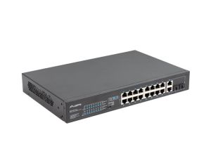 Комутатор Lanberg switch 16x 100mb poe+/2x 1GB/1x sfp rack 19" unmanaged gigabit ethernet 250w