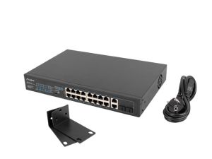 Комутатор Lanberg switch 16x 100mb poe+/2x 1GB/1x sfp unmanaged rack 10" & 19" gigabit ethernet 150w