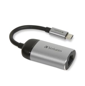 Адаптер USB-C към RJ-45 Verbatim USB-C към RJ-45 1Gbps 10cm (49146)