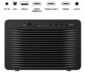 Мултимедиен проектор Hisense XR10 Laser Projector, 4K Ultra HD 3840x2160, 6000:1, 6000 lum, 60 Hz, 16:9, Throw ratio 0.84-2.0: 1, VIDAA U9,3 x HDMI, HDR, HDR 10, HDR 10+, DTS Virtual X, 2x8W+15W, Black