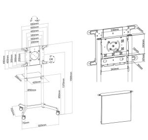 Стойка Neomounts Mobile Flat Screen Floor Stand (height: 160 cm)
