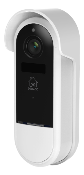 DELTACO SMART HOME WiFi Doorbell camera, 2.4GHz, 1080p, IR 5m, microSD, white