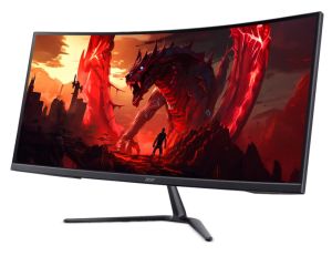 Монитор Acer Nitro ED340CURW0bmiipx, 34'' VA, WQHD (3440x1440), Curved 1500R, ZeroFrame, FreeSync Premium, 240Hz, 1ms, 100M:1, 250 nits, HDR10, 99% sRGB, 2x HDMI 2.1, 1x DP 1.4, Audio Out, 2x2W Speakers, Tilt, VESA, Black