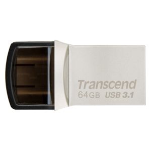 USB флаш памет Transcend JetFlash 890 64GB USB 3.1 Type-C Type-A (TS64GJF890S)