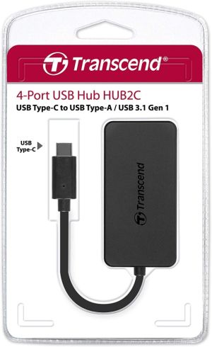 USB хъб Transcend USB-C към 4x USB 3.1 Gen 1 (TS-HUB2C)