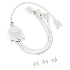 ARGB сплитер кабел Kolink 1 към 3 3-pin 5V 30cm Бял (ZUAD-1628)