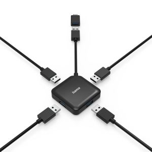 USB хъб Hama 4x USB-A USB 3.2 Gen 1 5Gbps (00200116)
