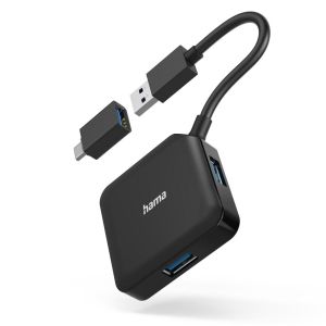 USB хъб Hama 4x USB-A USB 3.2 Gen 1 5Gbps (00200116)