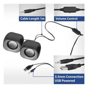 Аудио система ACT 2.0 6W 3.5mm USB (EM3513)