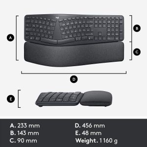 Безжична клавиатура Logitech ERGO K860 US безжична Bluetooth/USB (920-010108)