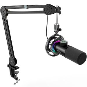 Микрофон със стойка FIFINE T658 Dynamic RGB - Black