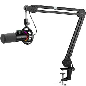 Микрофон със стойка FIFINE T658 Dynamic RGB - Black