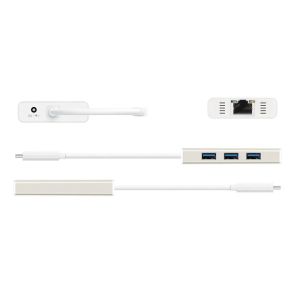 Хъб 3-портов J5create JCH471, USB-C 3.1, USB-A 3.0, Gigabit Ethernet