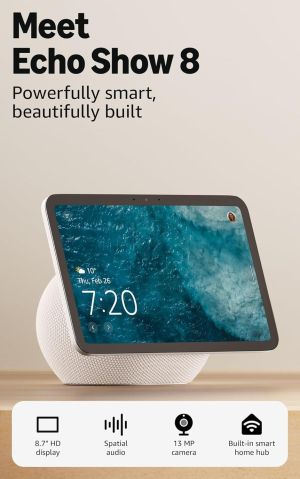 Смарт тонколона Amazon Echo Show 8 30W Wi-Fi Bluetooth (SHOW8G4-WT)