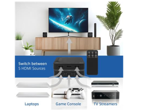 HDMI суич ACT AC7841, 5/1, 3D, 4K@60Hz, Черен