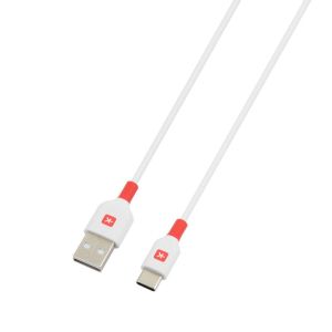 Кабел Skross, USB-C - USB-A 2.0 мъжко, 1.2м, Бял