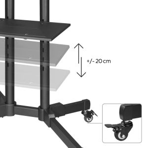 Стойка за телевизор Hama подова подвижна 32-75" 40 кг VESA 600x400 (00220874)
