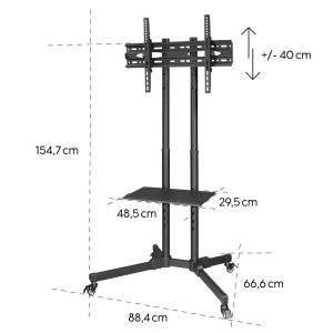 Стойка за телевизор Hama подова подвижна 32-75" 40 кг VESA 600x400 (00220874)