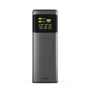 HAMA Външна батерия „High Power“, 200 W, 24000 mAh, 2x USB-C, USB-A, бързо зареждане