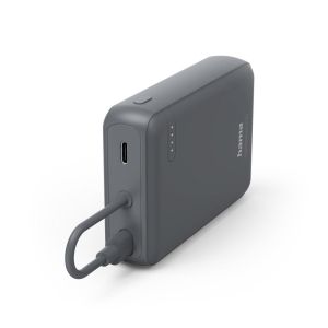 HAMA Външна батерия „Travel“ с кабел, 10000mAh, 2 изхода: 2x USB-C, антрацит