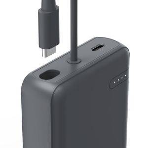 HAMA Външна батерия „Travel“ с кабел, 10000mAh, 2 изхода: 2x USB-C, антрацит