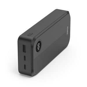 HAMA Външна батерия 20000 mAh, 3 изхода: 2 x USB-C, 1 x USB-A, черна