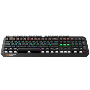 CANYON Hazard GK-6, Wired multimedia gaming keyboard with lighting effect, 108pcs rainbow LED, Numbers 104keys, EN double injection layout, cable length 1.8M, 450.5*163.7*42mm, 0.90kg, color black