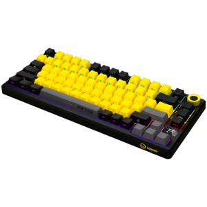 LORGAR KBP7075W, Wireless 75% Mechanical Gaming Keyboard Pro, Black/yellow, EN layout