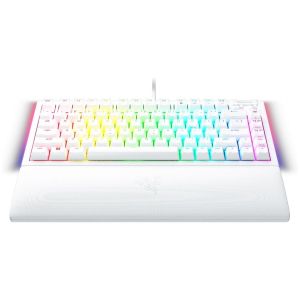 Razer BlackWidow V4 75% White, Gaming Keyboard, US Layout, Hot-swappable Design, Compact 75% Layout with Aluminum Case,  Mechanical Switches (Tactile), Razer Chroma RGB, Dedicated media roller with 2 dedicated media buttons, Detachable Type C Cable